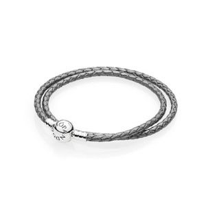 Pandora Gray Double Braided Bracelet